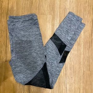 Grey and mesh black leggings